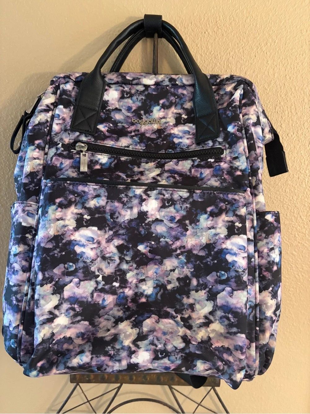 Baggillini Legacy Horizon Water Colors Purple and Pink Laptop Travel Backpack